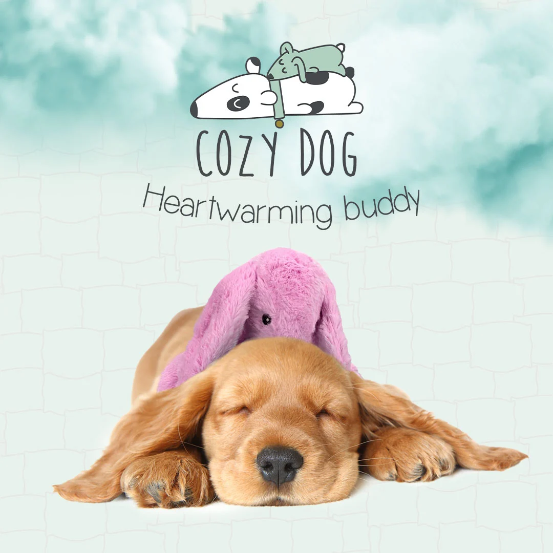 Plyšová hračka pro psy Králík s tlukotem srdce a zahřívacím sáčkem, růžový, 30 x 20 cm – Cozy Dog Bunny - Obrázek 4