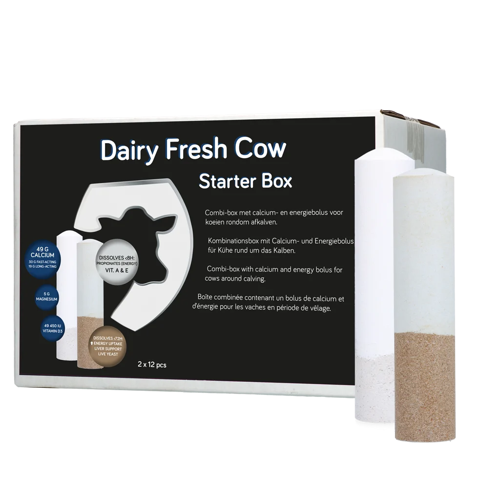 Sada bolusů pro dojnice s vápníkem a energií, 2 x 12 kusů – Hofman Animal Care Dairy Fresh Cow Starter Box - Obrázek 1