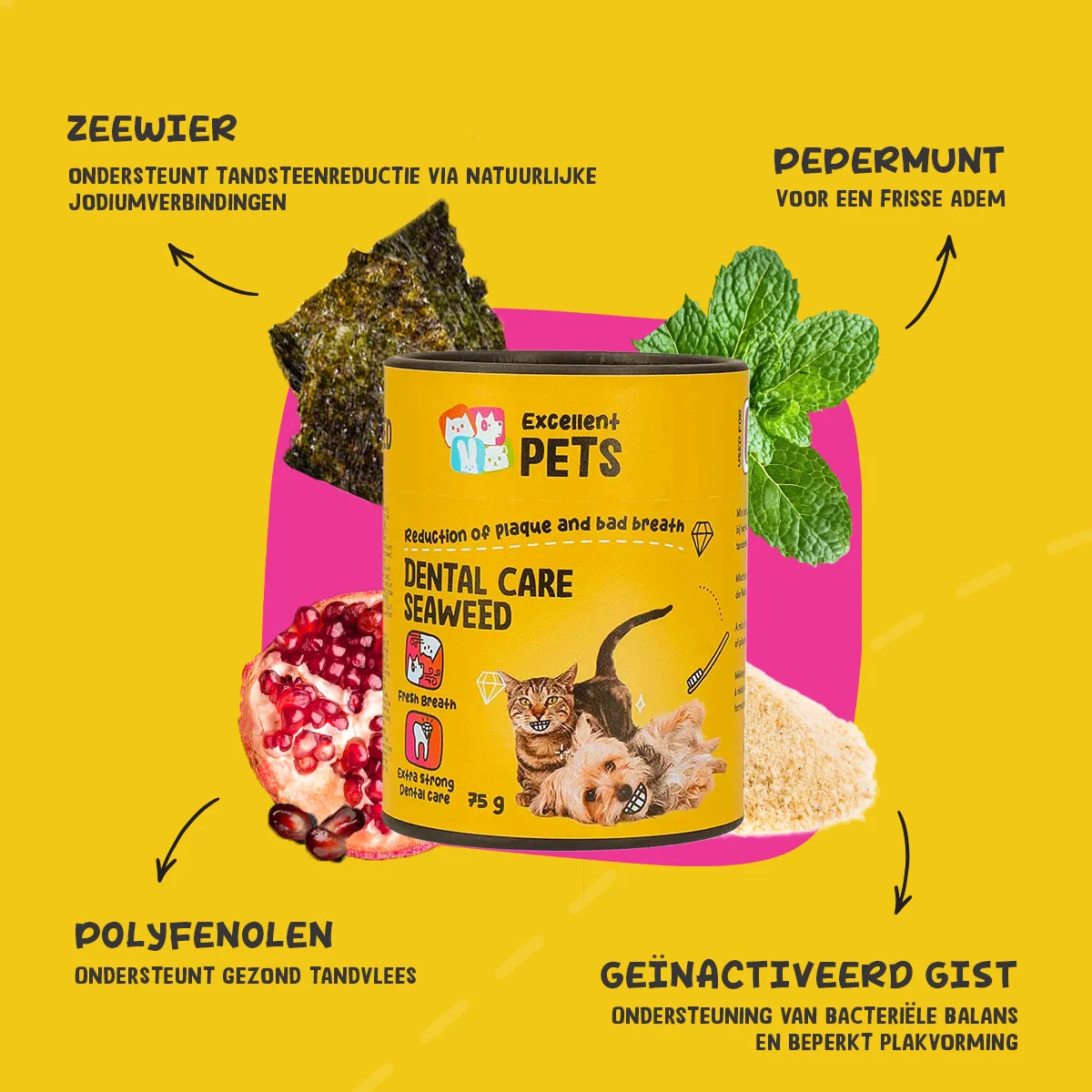 Doplněk na chrup pro psy a kočky, 75 g – Excellent Pets Dental Care Seaweed - Obrázek 5