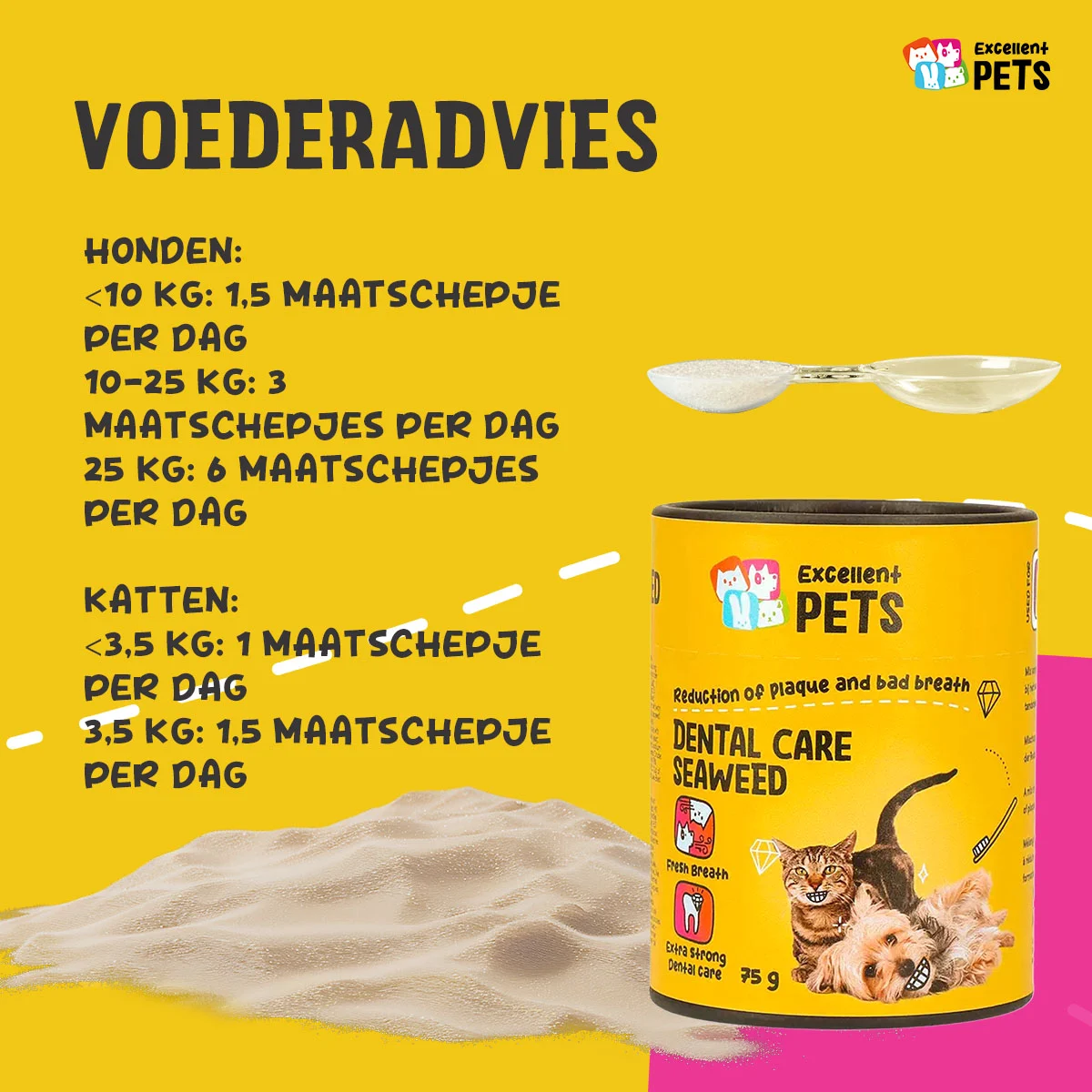 Doplněk na chrup pro psy a kočky, 75 g – Excellent Pets Dental Care Seaweed - Obrázek 6