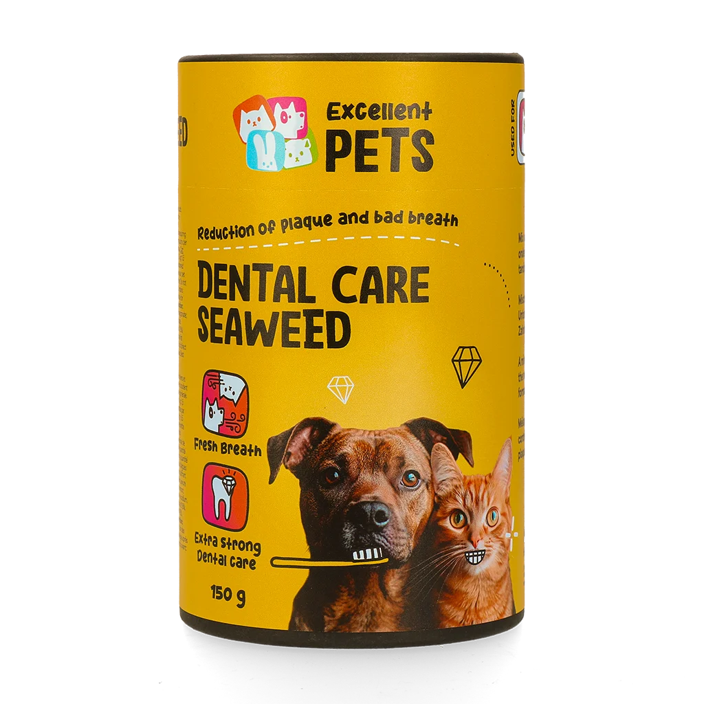 Doplněk stravy na podporu péče o chrup pro psy a kočky, 150 g – Excellent Pets Dental Care Seaweed - Obrázek 1