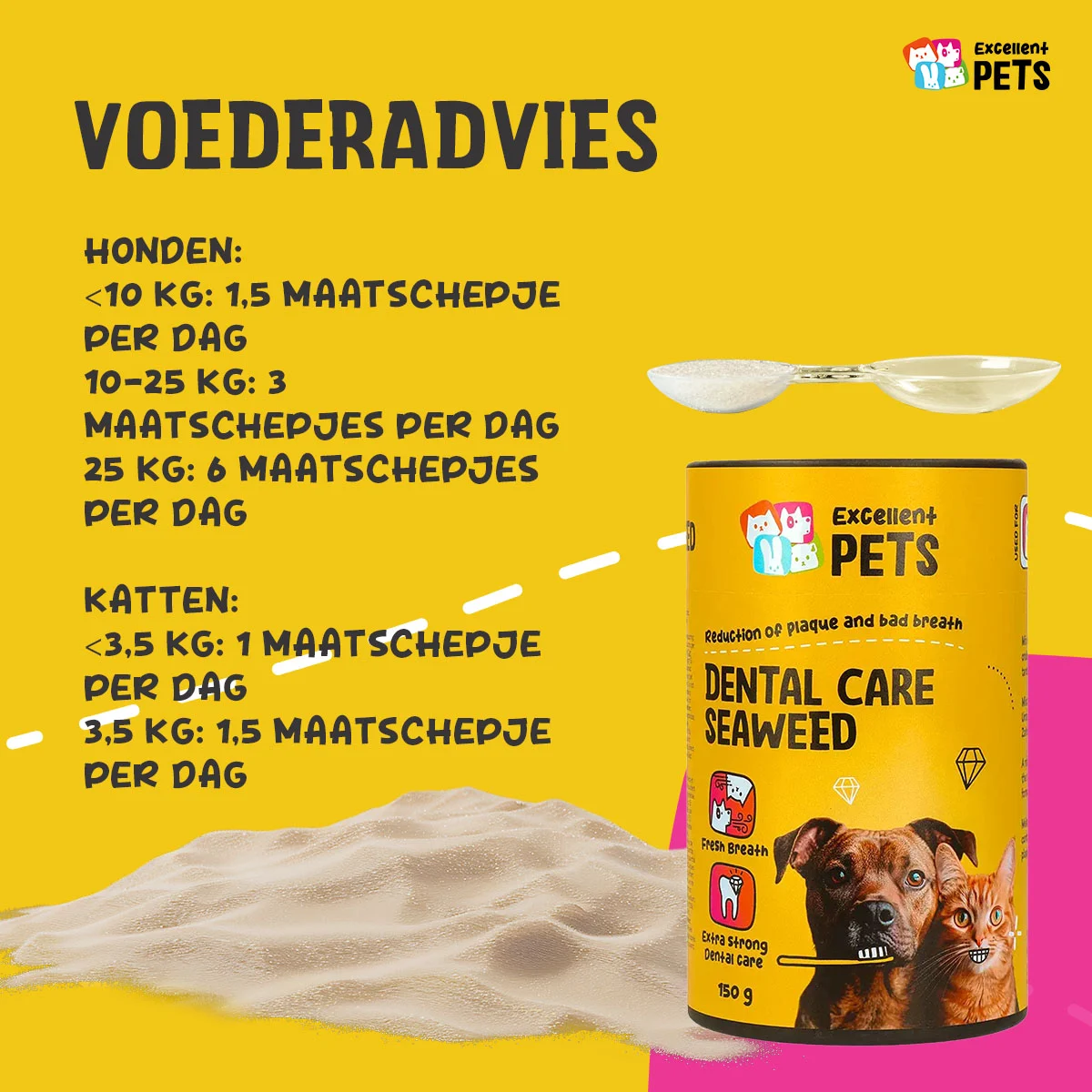 Doplněk stravy na podporu péče o chrup pro psy a kočky, 150 g – Excellent Pets Dental Care Seaweed - Obrázek 6