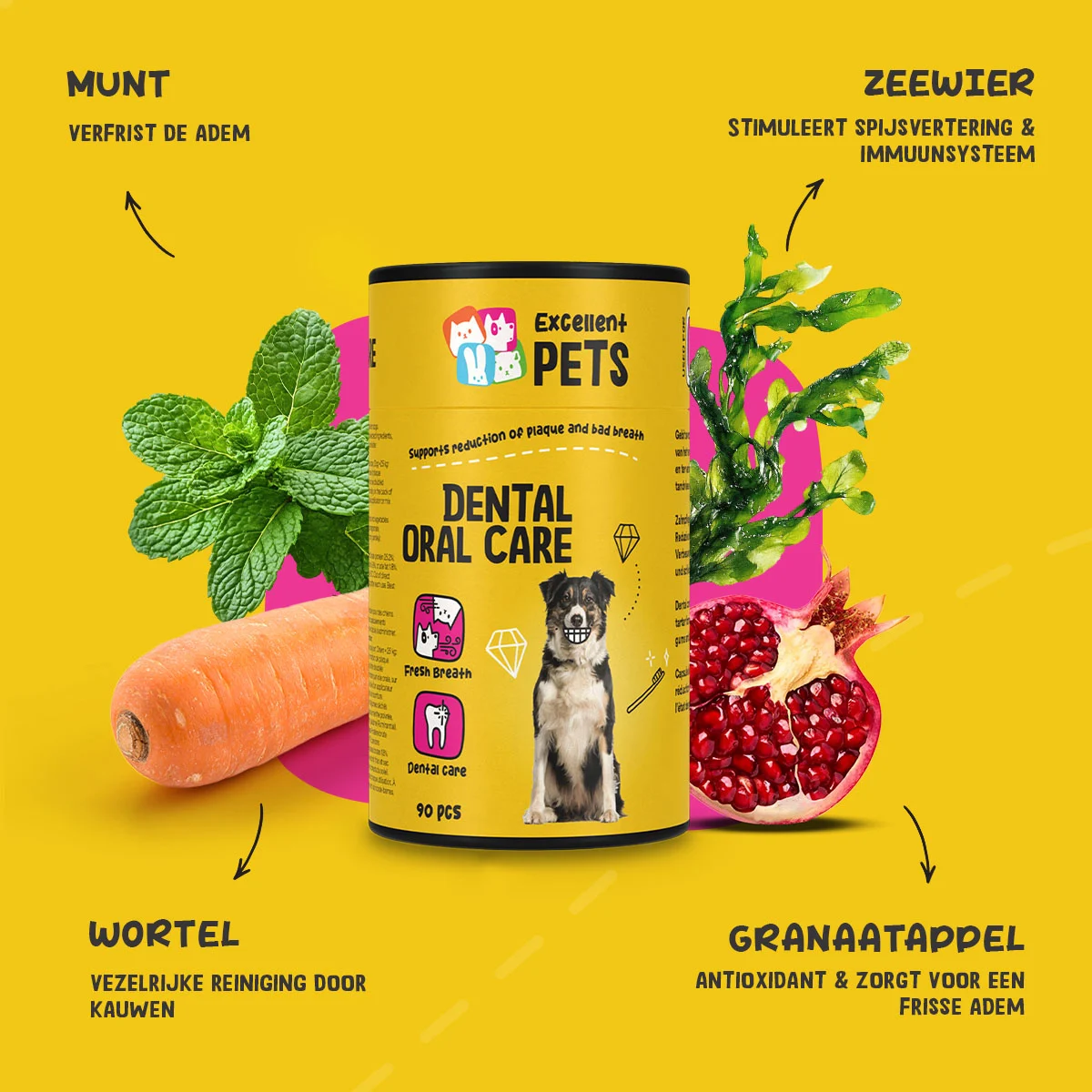 Dentální kapsle pro psy, 90 kusů – Excellent Pets Dental Oral Care Capsules - Obrázek 6