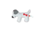 Plyšová hračka pro psa z hovězí kůže s tichým pískátkem, světle šedá – štěně Doggy Doodles - Obrázek 2