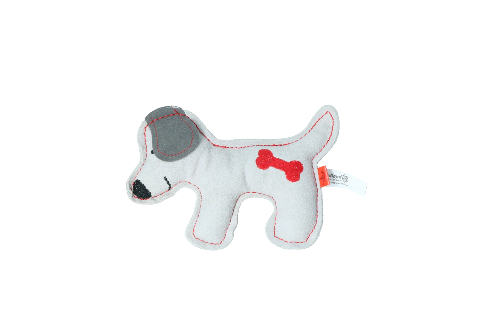 Plyšová hračka pro psa z hovězí kůže s tichým pískátkem, světle šedá – štěně Doggy Doodles - Obrázek 2