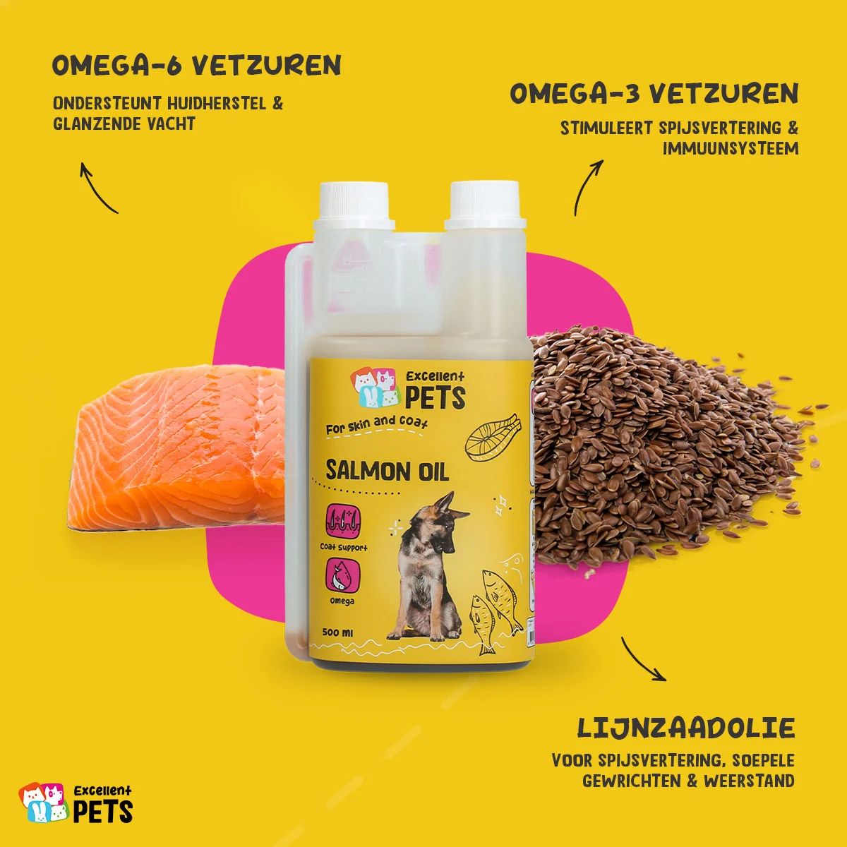 Lososový olej pro psy s omega 3 a 6, 500 ml – Excellent Pets Dog Salmon Oil - Obrázek 5