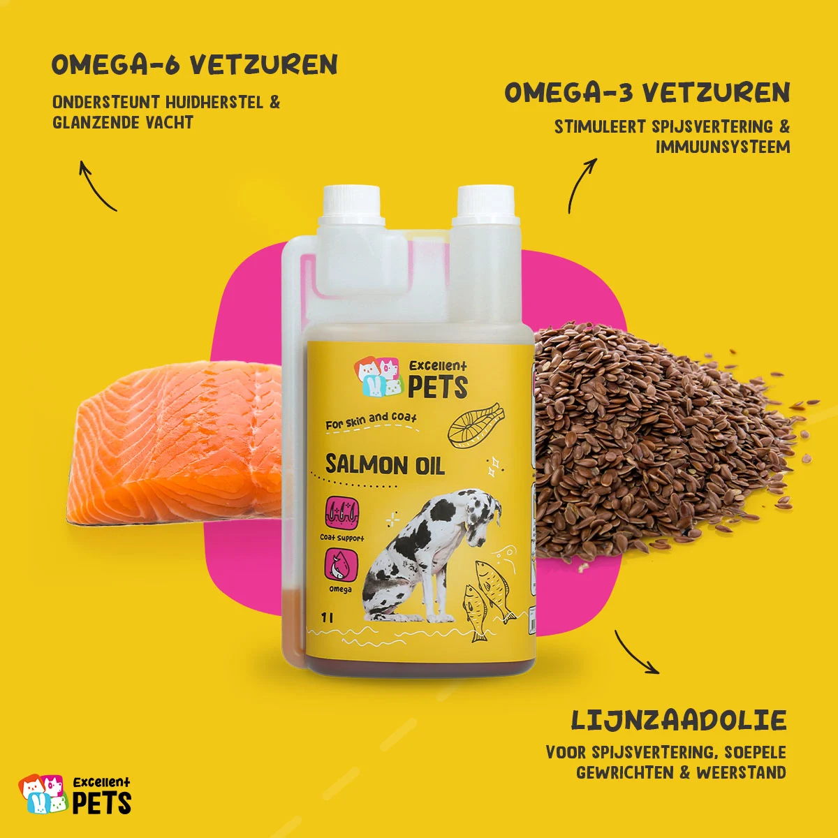 Lososový olej pro psy s omega 3 a 6, 1000 ml – Excellent Pets Dog Salmon Oil - Obrázek 5