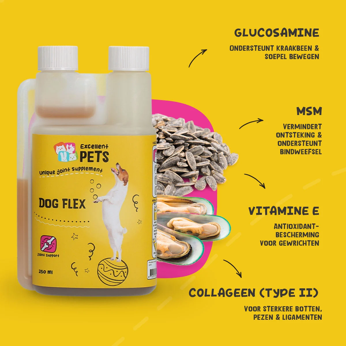 Tekutý doplněk na podporu kloubů pro psy, 250 ml – Excellent Pets Dog Flex - Obrázek 5