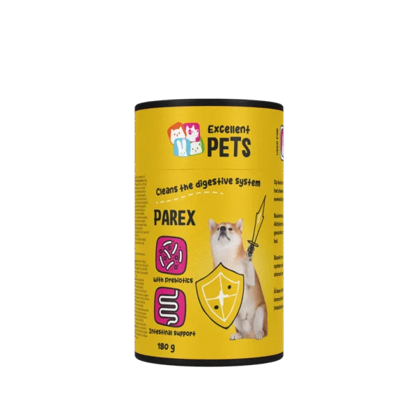 Doplněk stravy pro psy s prebiotiky ve formě granulí, 180 g – Excellent Pets Dog Parex