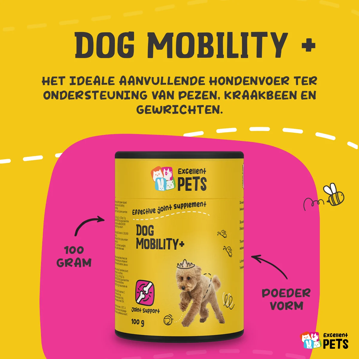 Doplněk stravy pro klouby psů v prášku, 100 g – Excellent Pets Dog Mobility+ - Obrázek 4