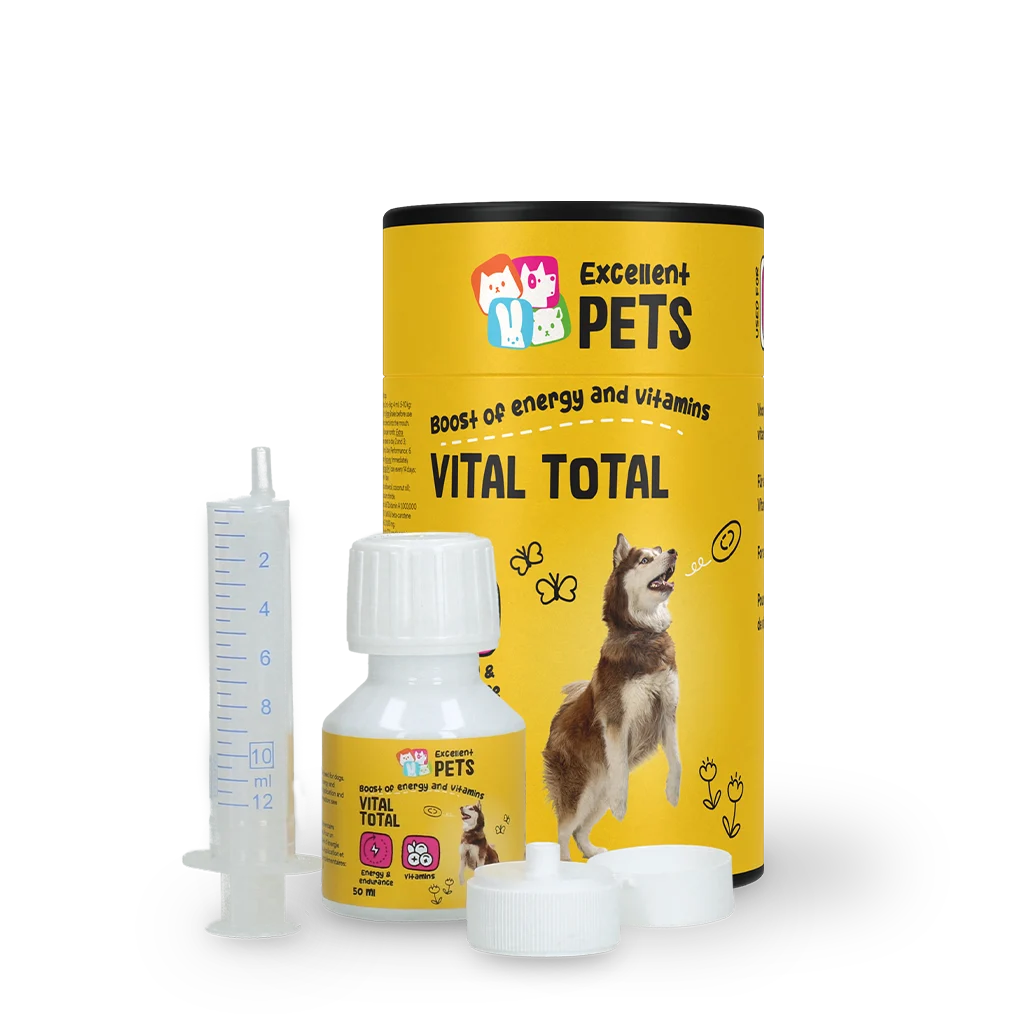 Tekutý vitaminový doplněk pro psy, 50 ml – Excellent Pets Vital Total - Obrázek 1