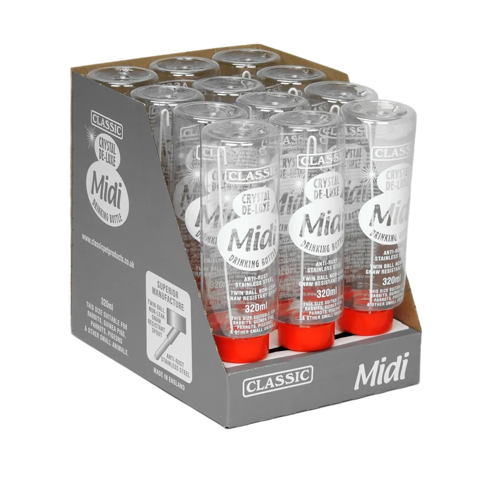 Plastová napájecí lahev pro hlodavce, 320 ml – Classic Crystal Deluxe - Obrázek 3