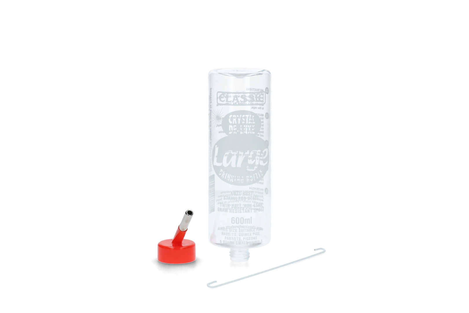 Plastová napájecí láhev pro hlodavce, 600 ml – Classic Crystal Deluxe - Obrázek 4