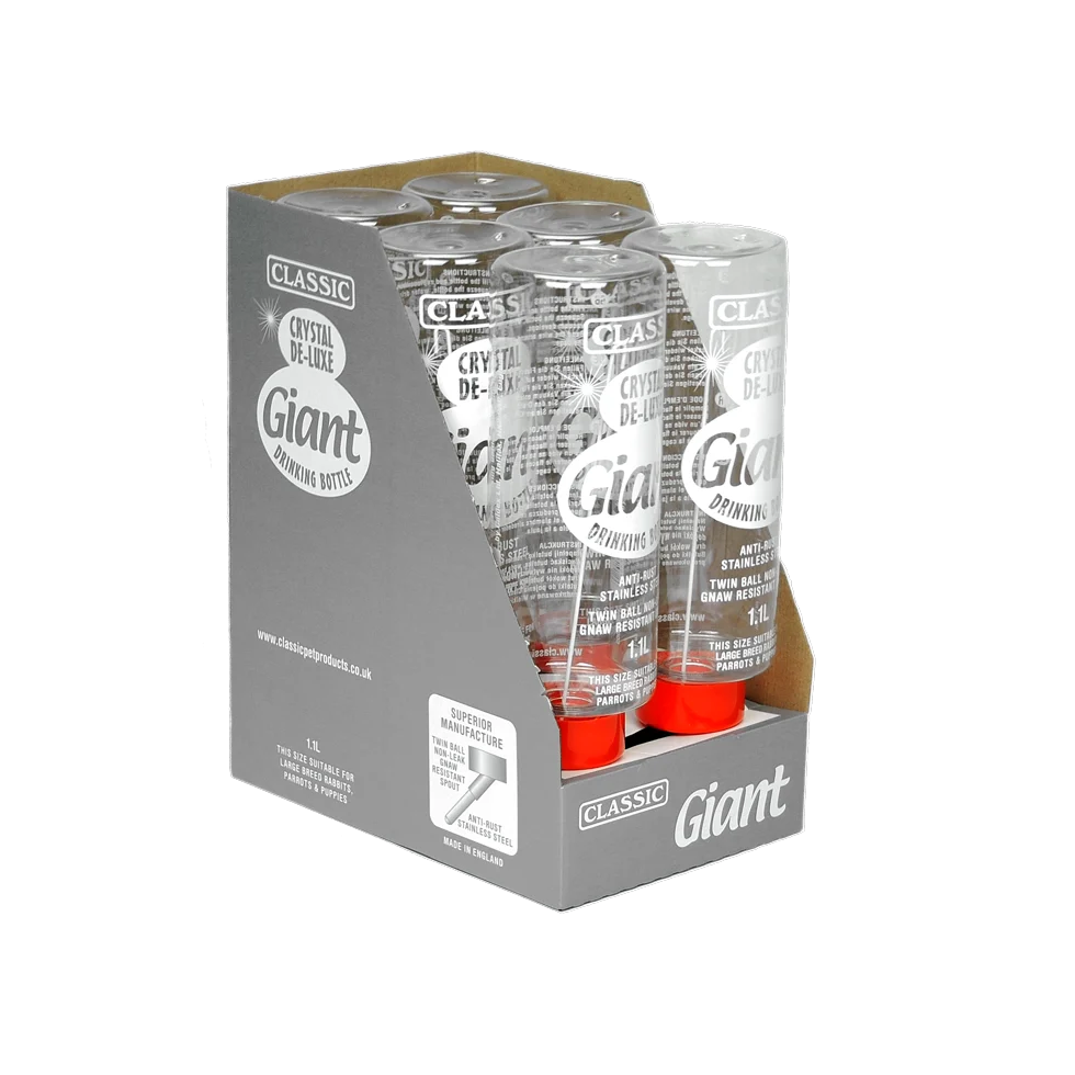 Plastová napájecí láhev pro hlodavce, 1100 ml – Classic Crystal Deluxe - Obrázek 3