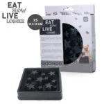 Protihltací miska pro psy s hvězdicovým vzorem, XS 14 cm, šedá – Eat Slow Live Longer Star