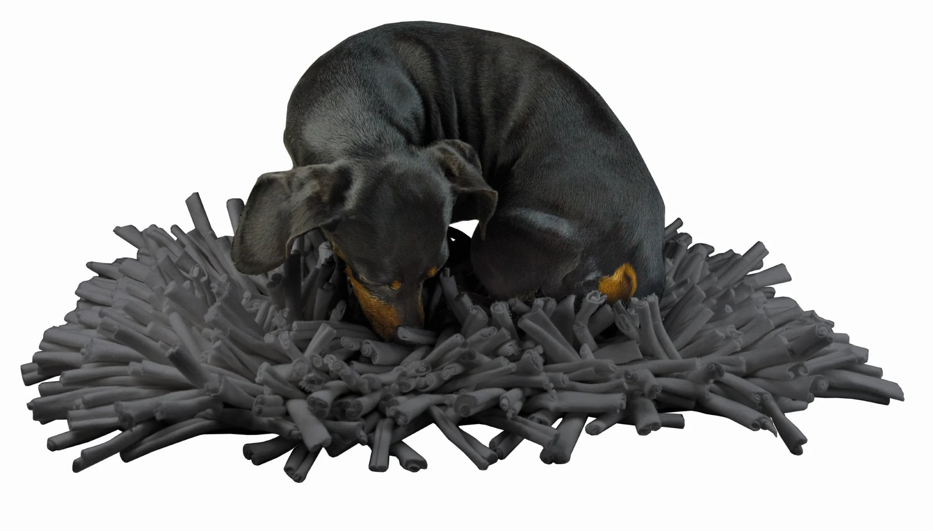 Čichací podložka pro psy s látkovými proužky, šedá, 44 x 28 cm – Eat Slow Live Longer Play Mat - Obrázek 2