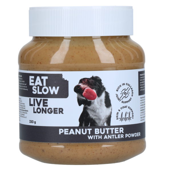 Arašídové máslo pro psy na lízací podložky – Eat Slow Live Longer arašídové máslo + kolagenový prášek