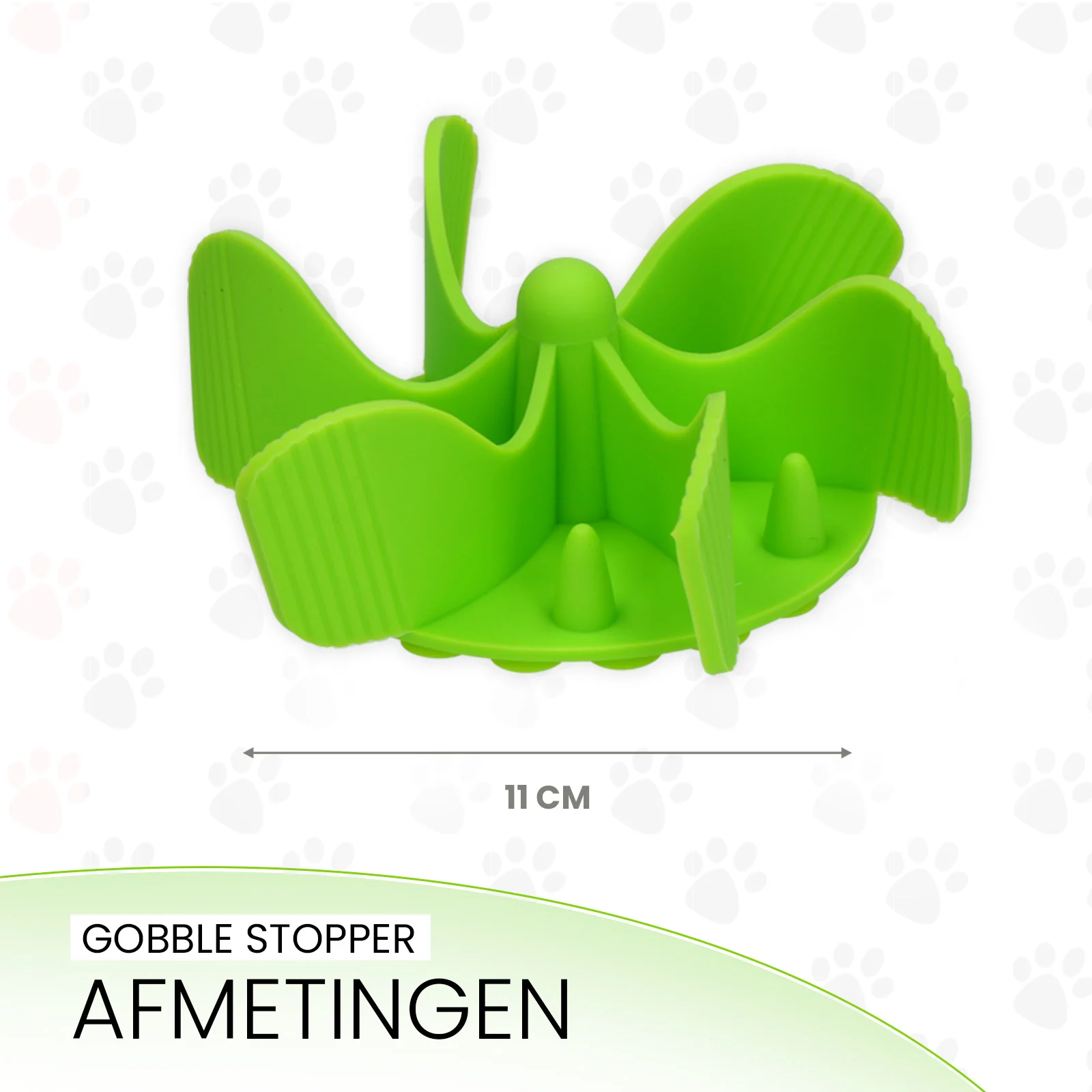 Protihltací vložka do psí misky s přísavkami, zelená M, průměr základny 11,5 cm – Eat Slow Live Longer Gobble Stopper - Obrázek 5