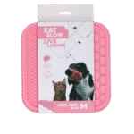 Lízací podložka pro psy se 2 vzory a přísavkami, 21 x 21 cm, růžová – Eat Slow Live Longer Lick Mat Duo M