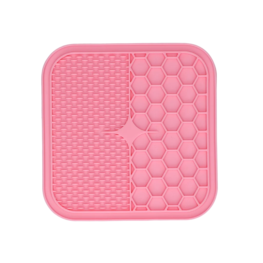 Lízací podložka pro psy se 2 vzory a přísavkami, 21 x 21 cm, růžová – Eat Slow Live Longer Lick Mat Duo M - Obrázek 2