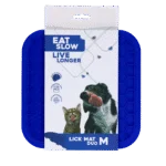 Lízací podložka pro psy s výstupky a buněčnou strukturou, 21 x 21 cm, modrá – Eat Slow Live Longer Lick Mat Duo M