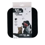 Lízací podložka pro psy s výstupky a voštinovým vzorem, 21 x 21 cm, šedá – Eat Slow Live Longer Lick Mat Duo M