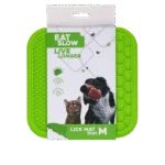 Lízací podložka pro psy s výstupky a pláství, 21 x 21 cm, zelená – Eat Slow Live Longer Lick Mat Duo M