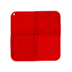 Lízací podložka pro psy se 4 vzory a přísavkami, 21 x 21 cm, červená – Eat Slow Live Longer Lick Mat Dimensions Rectangle - Obrázek 2