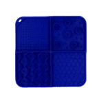 Podložka na lízání pro psy se 4 vzory a přísavkami, 21 x 21 cm, modrá – Eat Slow Live Longer Lick Mat Dimensions Rectangle - Obrázek 2