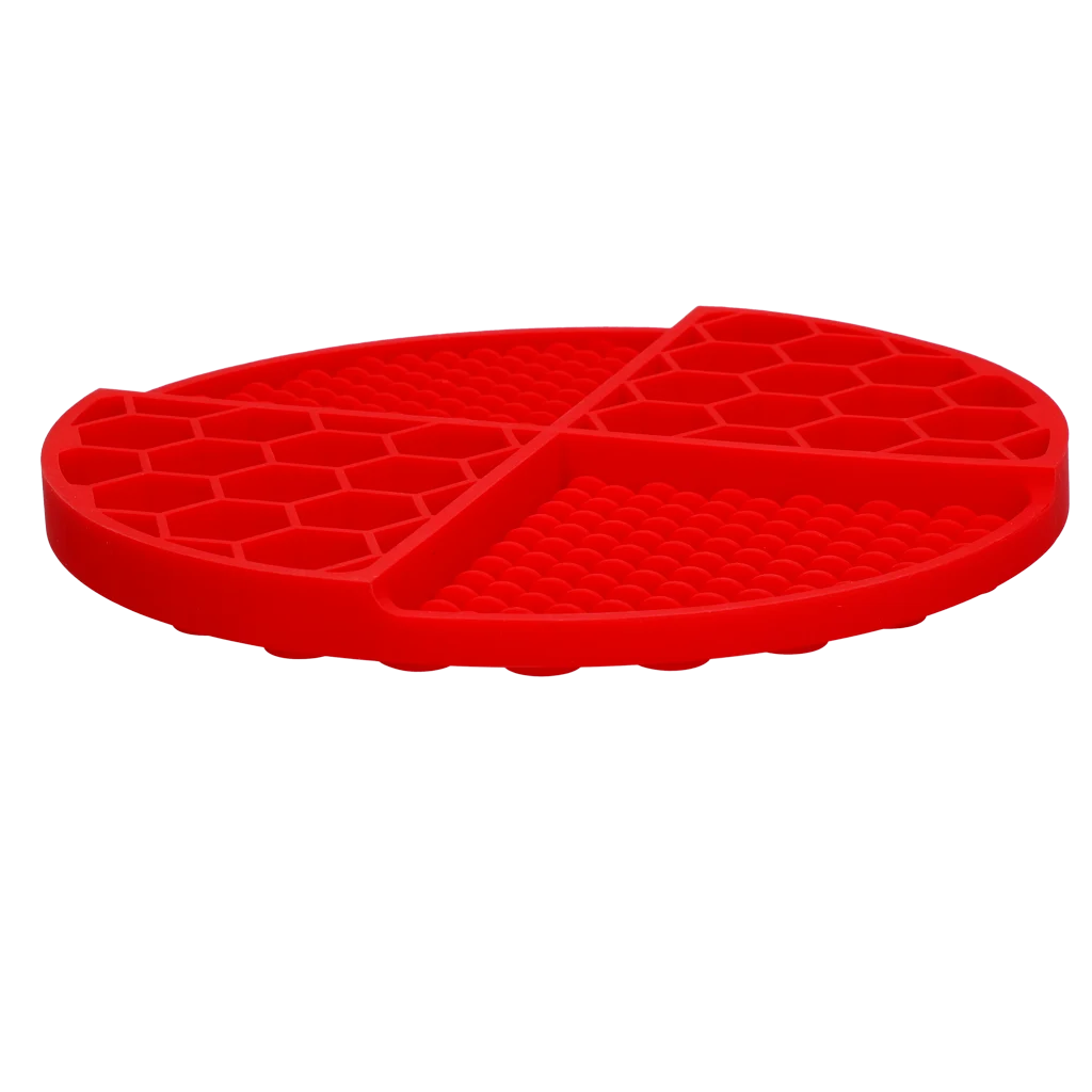 Kulatá lízací podložka s hlubokými prohlubněmi, červená, ø 21 cm – Eat Slow Live Longer Lick Mat Dimensions Circle - Obrázek 3