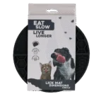 Kulatá lízací podložka s hlubokými prohlubněmi, šedá, ø 21 cm – Eat Slow Live Longer Lick Mat Dimensions Circle