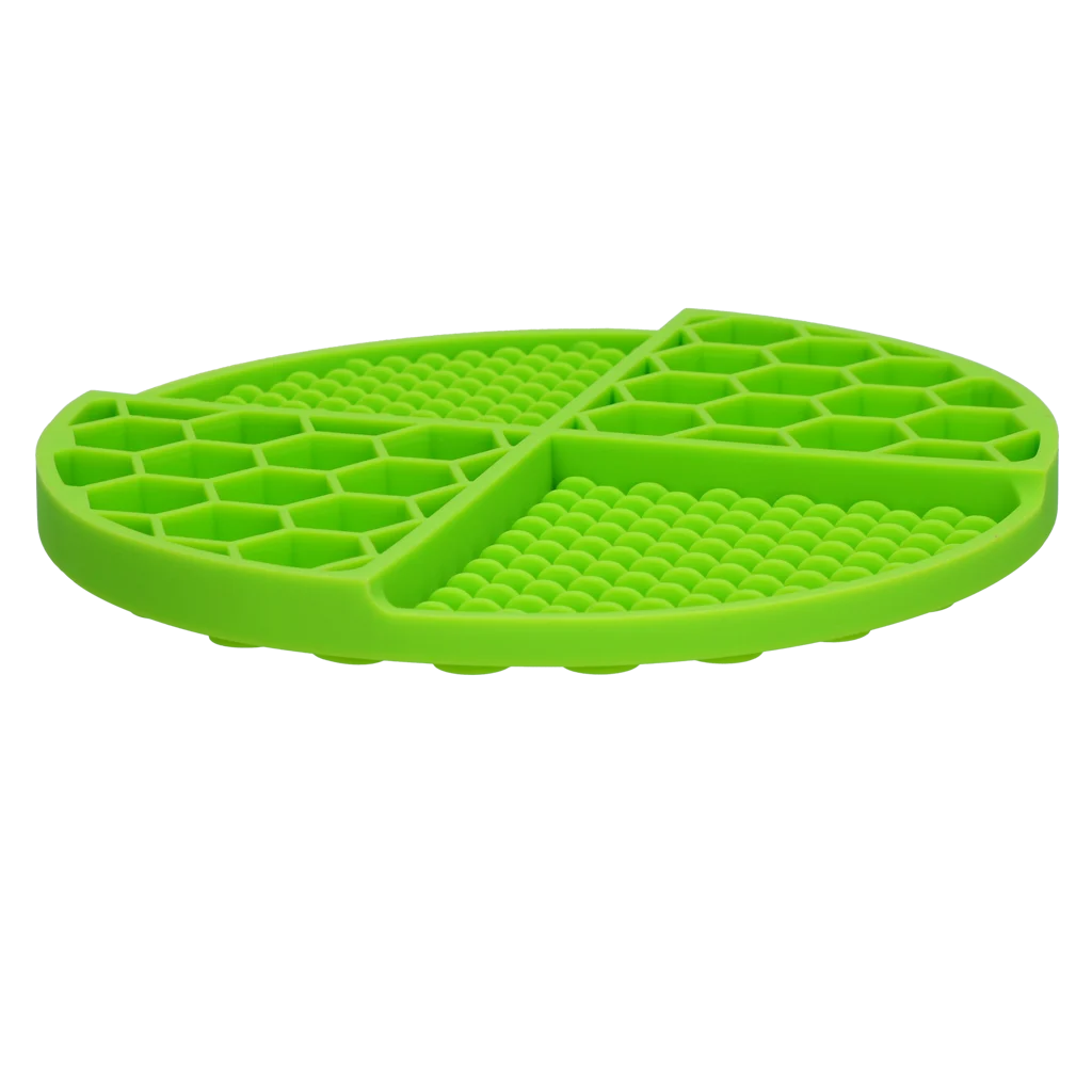 Kulatá lízací podložka s hlubokými prohlubněmi, zelená, ø 21 cm – Eat Slow Live Longer Lick Mat Dimensions Circle - Obrázek 3