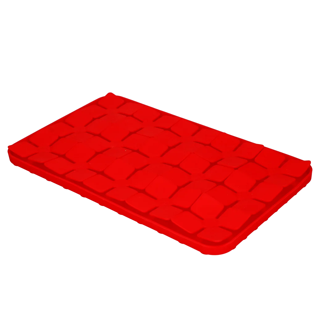 Lízací podložka pro psy s květinovými výstupky a přísavkami, 21 x 34 cm, červená – Eat Slow Live Longer Lick Mat Dimensions Flower - Obrázek 3