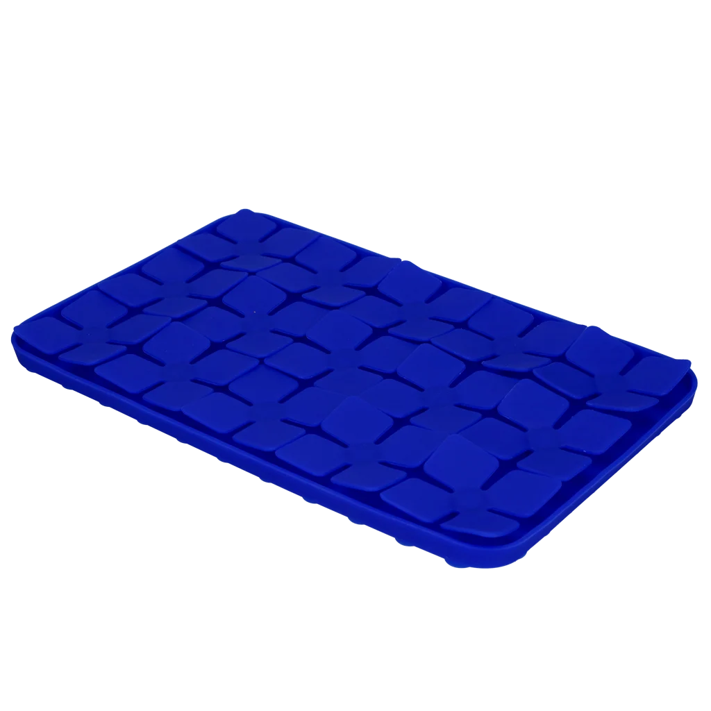 Lízací podložka pro psy s výstupky ve tvaru květin a přísavkami, 21 x 34 cm, modrá – Eat Slow Live Longer Lick Mat Dimensions Flower - Obrázek 3