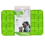 Lízací podložka pro psy s výstupky ve tvaru květin a přísavkami, 21 x 34 cm, zelená – Eat Slow Live Longer Lick Mat Dimensions Flower