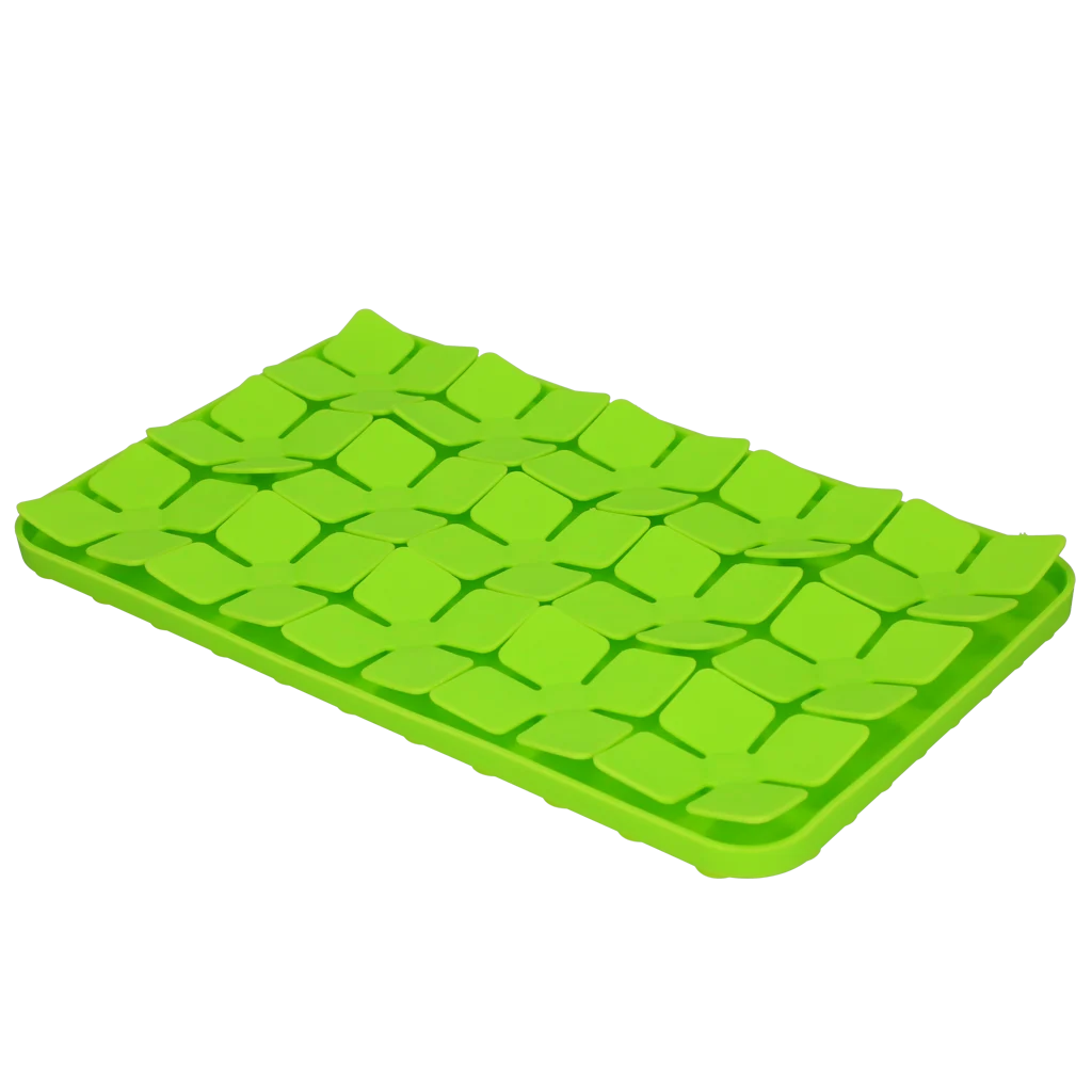 Lízací podložka pro psy s výstupky ve tvaru květin a přísavkami, 21 x 34 cm, zelená – Eat Slow Live Longer Lick Mat Dimensions Flower - Obrázek 3
