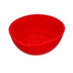 Protihltací miska pro psy s lízací podložkou, červená, 17 cm – Eat Slow Live Longer Lick Mat Wobble Bowl - Obrázek 3