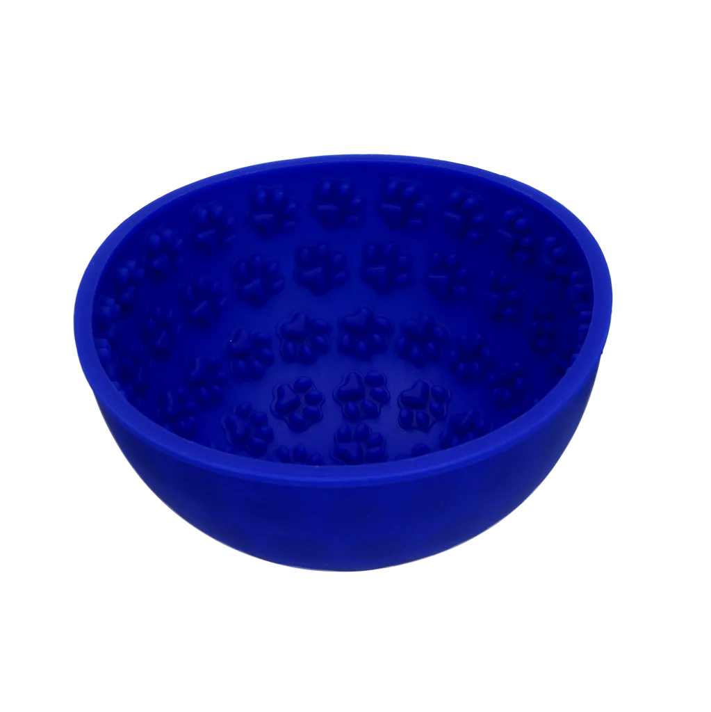 Miska proti hltání pro psy se zaobleným dnem a výstupky, Ø 17 cm, modrá – Eat Slow Live Longer Lick Mat Wobble Bowl - Obrázek 3