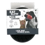 Miska proti hltání pro psy s kulatým dnem a výstupky, Ø 17 cm, šedá – Eat Slow Live Longer Lick Mat Wobble Bowl