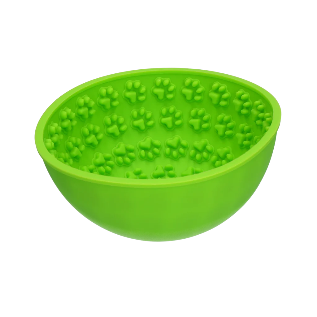 Protihltací miska pro psy s kulatým dnem a výstupky, Ø 17 cm, zelená – Eat Slow Live Longer Lick Mat Wobble Bowl - Obrázek 3