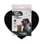 Lízací podložka pro psy ve tvaru srdce se vzorem XO, 19 x 23 cm, šedá – Eat Slow Live Longer Lick Mat Lovely Heart