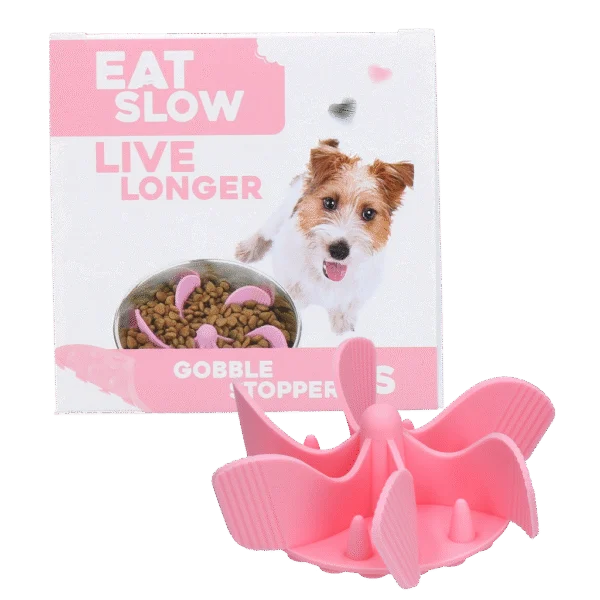 Silikonová vložka proti hltání pro psy s přísavkami, S, průměr dna 9,5 cm, růžová – Eat Slow Live Longer Gobble Stopper
