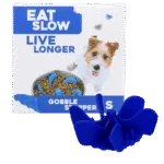 Protihltací vložka do psí misky s přísavkami, modrá S, průměr spodní části 9,5 cm – Eat Slow Live Longer Gobble Stopper