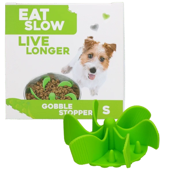Zpomalovací vložka do misky pro psy s přísavkami, zelená S, průměr základny 9,5 cm – Eat Slow Live Longer Gobble Stopper