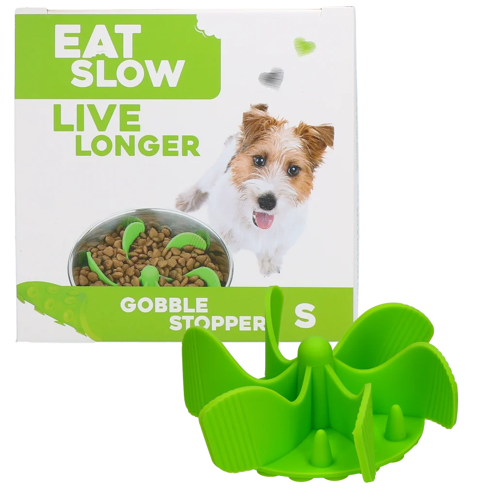 Zpomalovací vložka do misky pro psy s přísavkami, zelená S, průměr základny 9,5 cm – Eat Slow Live Longer Gobble Stopper - Obrázek 1