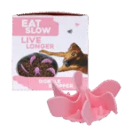 Silikonová protihltací vložka pro psy s přísavkami, M, průměr dna 11,5 cm, růžová – Eat Slow Live Longer Gobble Stopper