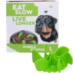 Protihltací vložka do misky pro psy s přísavkami, zelená L, průměr základny 14,5 cm – Eat Slow Live Longer Gobble Stopper