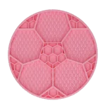 Lízací podložka pro psy s motivem fotbalového míče a přísavkami, Ø 22 cm, růžová – Eat Slow Live Longer Lick Mat Soccer Ball - Obrázek 2