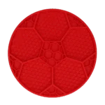 Lízací podložka pro psy s fotbalovým vzorem a přísavkami, Ø 22 cm, červená – Eat Slow Live Longer Lick Mat Soccer Ball - Obrázek 2