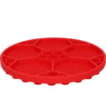 Lízací podložka pro psy s fotbalovým vzorem a přísavkami, Ø 22 cm, červená – Eat Slow Live Longer Lick Mat Soccer Ball - Obrázek 3